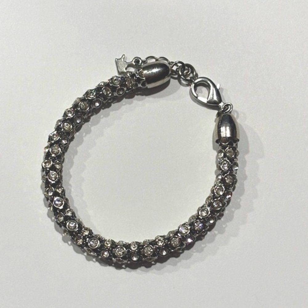 Silver Tone Jeweled Rhinestone Women’s Evening Bracelet